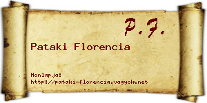 Pataki Florencia névjegykártya